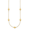 14K Polished Beads 5-Station 16 inch Necklace Plus 2 inch Extender