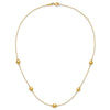 14K Polished Beads 5-Station 16 inch Necklace Plus 2 inch Extender