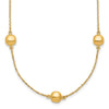 14K Polished Beads 5-Station 16 inch Necklace Plus 2 inch Extender