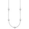 14k White Gold Polished 5 Station 16in w/2 in ext. Necklace