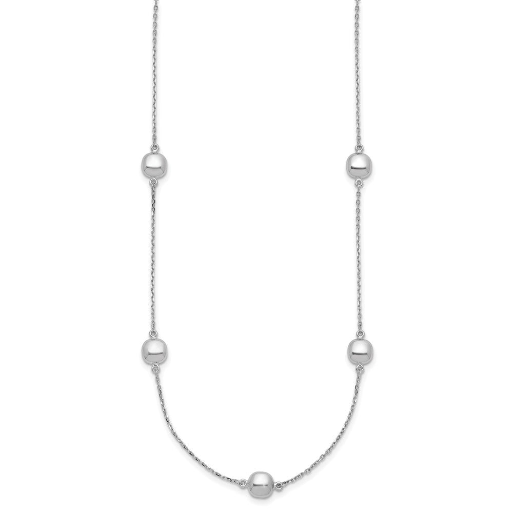 14k White Gold Polished 5 Station 16in w/2 in ext. Necklace