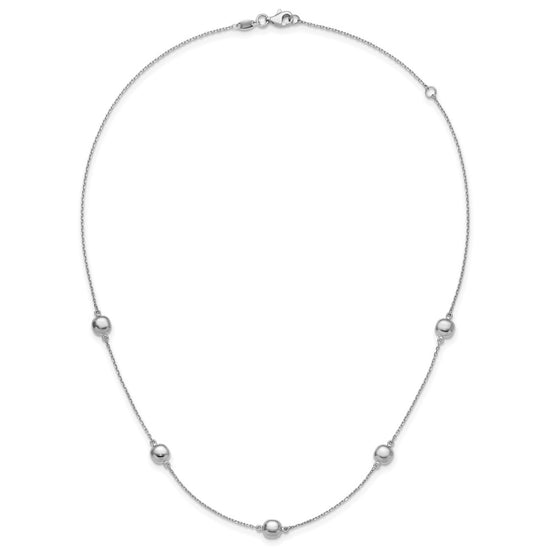 14k White Gold Polished 5 Station 16in w/2 in ext. Necklace