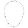 14k White Gold Polished 5 Station 16in w/2 in ext. Necklace