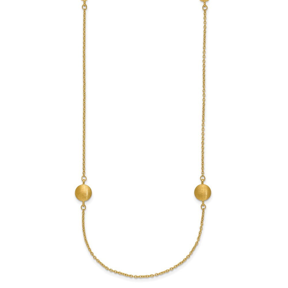 14K Brushed and Polished 8 Station Fancy 36in Necklace