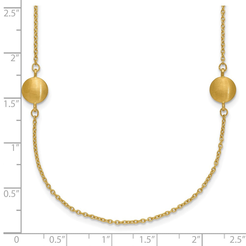 14K Brushed and Polished 8 Station Fancy 36in Necklace
