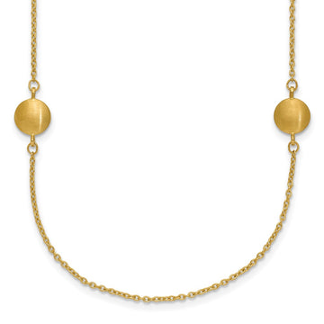 14K Brushed and Polished 8 Station Fancy 36in Necklace