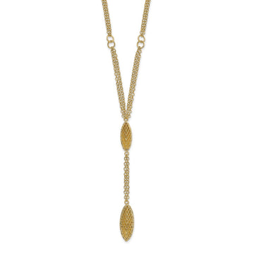 14k Fancy Y Diamond-cut Drop w/1in ext. Necklace