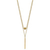 14K Double Layer Hollow Filigree Bead and Diamond-cut Bar 16 inch Necklace Plus 2 inch Extender