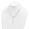 14K Double Layer Hollow Filigree Bead and Diamond-cut Bar 16 inch Necklace Plus 2 inch Extender