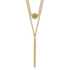 14K Double Layer Hollow Filigree Bead and Diamond-cut Bar 16 inch Necklace Plus 2 inch Extender