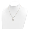 14K Two-tone Polished and Diamond-cut Teardrop and Bar 17 inch Necklace