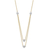 14K Two-tone Polished Diamond-cut Discs Double Layer 17 inch Necklace