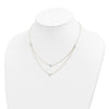 14K Two-tone Polished Diamond-cut Discs Double Layer 17 inch Necklace