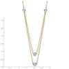 14K Two-tone Polished Diamond-cut Discs Double Layer 17 inch Necklace