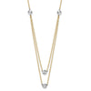 14K Two-tone Polished Diamond-cut Discs Double Layer 17 inch Necklace