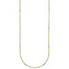 14K Two-tone Diamond-cut Chain and Mini Bar Links Fancy 18 inch Necklace