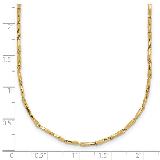 14K Polished Fancy Link 17 inch Necklace