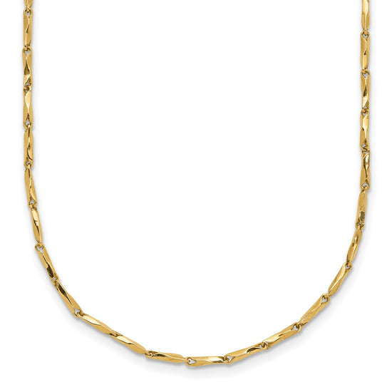 14K Polished Fancy Link 17 inch Necklace