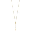 14k Tri-color Cross and Miraculous Medal with Laser-cut Beads 17 inch Rosary Necklace Plus 3 inch Extender