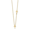 14k Polished Sideways Cross and Cross Pendant 18 inch Necklace