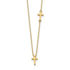 14k Polished Sideways Cross and Cross Pendant 18 inch Necklace
