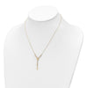 14K Polished Miraculous Medal and Cross with Diamond-cut Beads 17 inch Y-Necklace