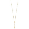 14K Tri-color Polished Crucifix and Miraculous Medal with Faceted Beads 24 inch Rosary Necklace