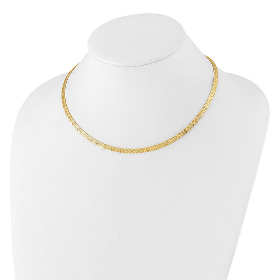 Gold Reversible Diamond-cut Omega Necklaces