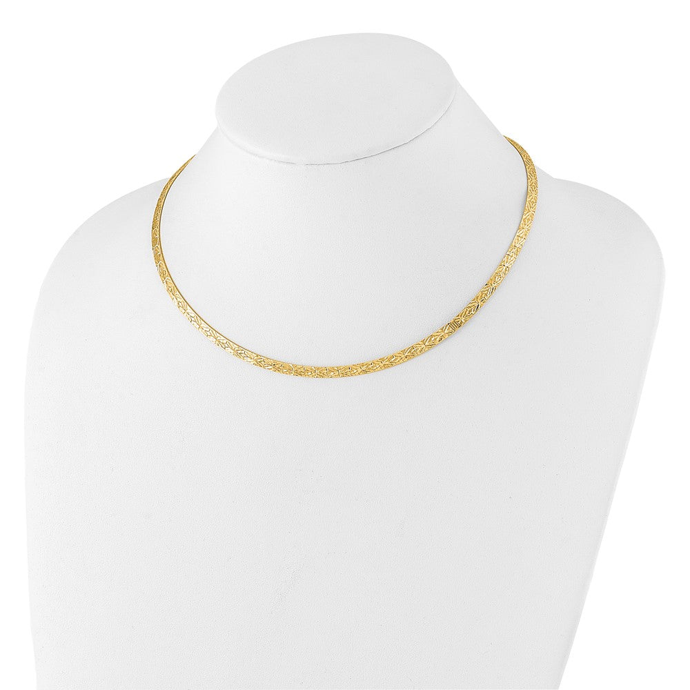 Gold Reversible Diamond-cut Omega Necklaces