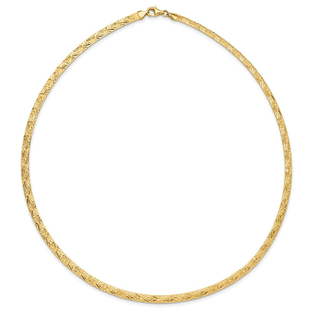 Gold Reversible Diamond-cut Omega Necklaces