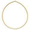 14k Flat 4mm Fancy Diamond-cut Reversible to High Polished 17.25 inch Omega Necklace