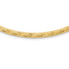 14k Flat 4mm Fancy Diamond-cut Reversible to High Polished 17.25 inch Omega Necklace