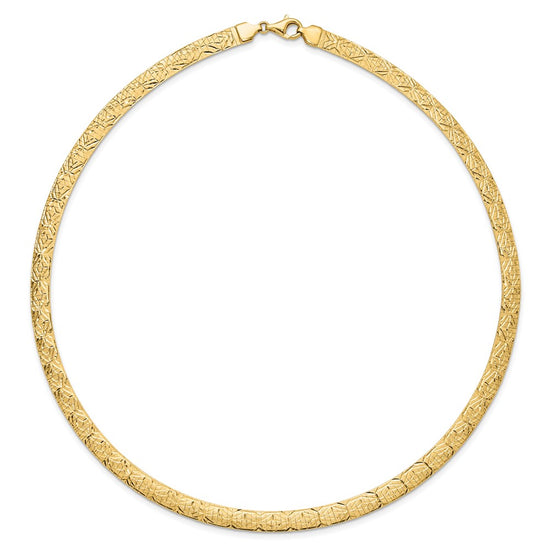 Gold Reversible Diamond-cut Omega Necklaces