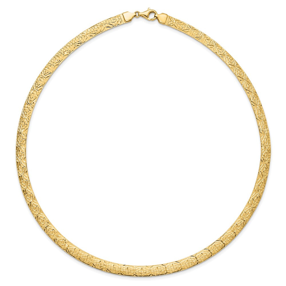 Gold Reversible Diamond-cut Omega Necklaces