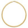 14k Flat 6mm Fancy Diamond-cut Reversible to High Polished 17.25 inch Omega Necklace