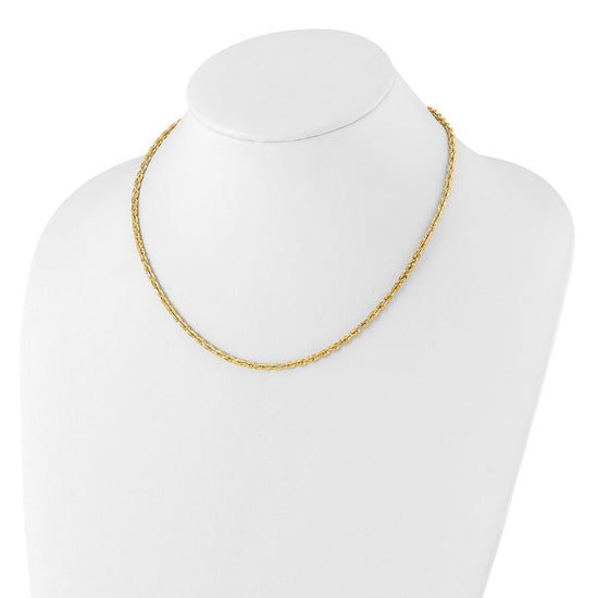 14k Polished and D/C Fancy Twisted 18in Necklace
