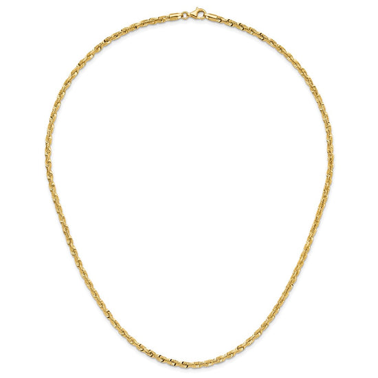 14k Polished and D/C Fancy Twisted 18in Necklace