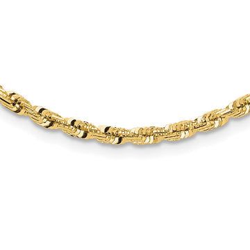 14k Polished and D/C Fancy Twisted 18in Necklace