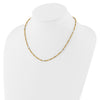 14K Two-tone Polished 3.8mm Fancy Beaded 7-Station 18 inch Necklace
