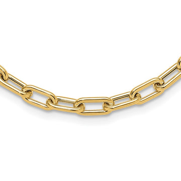 14K Polished Fancy 5mm Oval Link 18 inch Toggle Necklace