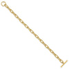 14K Polished Fancy 5mm Oval Cable Link 7.5 inch Toggle Bracelet