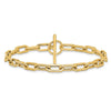 14K Polished Fancy 5mm Oval Cable Link 7.5 inch Toggle Bracelet