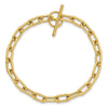 14K Polished Fancy 5mm Oval Cable Link 7.5 inch Toggle Bracelet