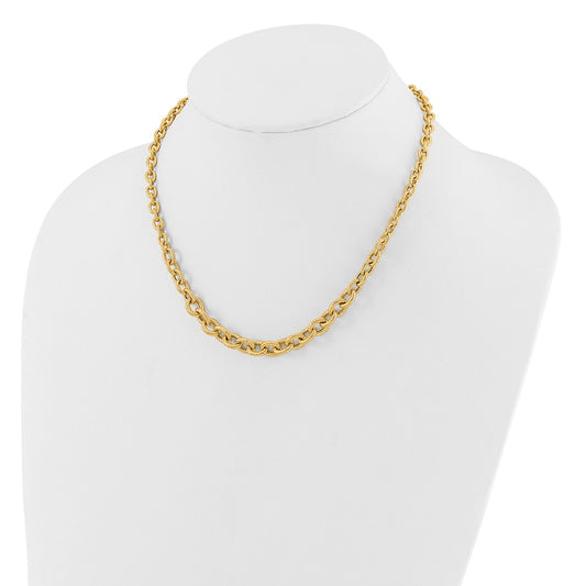 14K Textured and Graduated Fancy Link Necklace