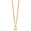 14K Two-tone Fancy Link with Lock Dangle 18.25 inch Necklace
