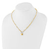 14K Two-tone Fancy Link with Lock Dangle 18.25 inch Necklace