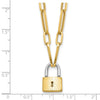 14K Two-tone Fancy Link with Lock Dangle 18.25 inch Necklace