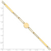 14K Polished Paperclip Link with Circle and Bars 8.25 inch Bracelet