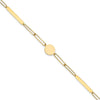 14K Polished Paperclip Link with Circle and Bars 8.25 inch Bracelet