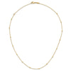 14K Polished Cube Stations 16 inch Necklace Plus 2 inch Extender